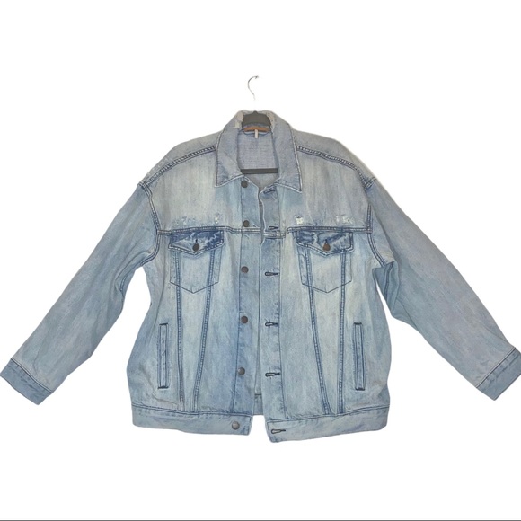 Free People Jackets & Blazers - Free People Trucker jacket distressed  jacket M/L